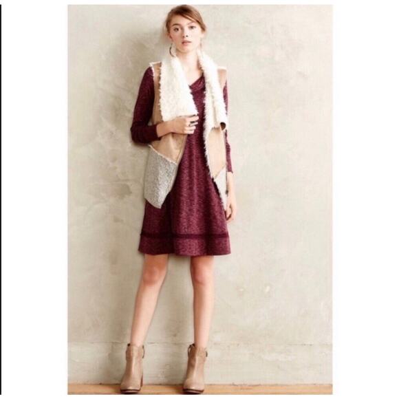 Anthropologie Saturday Sunday Tunic Dress Cowl Neck Long Sleeve Crochet Size L - Picture 5 of 16